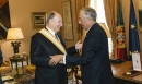 Portugal’s President Marcelo Rebelo de Sousa presents His Highness the Aga Khan with one of Portugal’s highest honours 